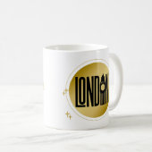 Black & Gold Londen Skyline Retro City Pride Koffiemok (Voorkant rechts)