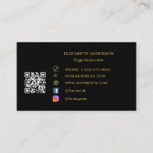 Black gold lotus flower Yoga Instructor Visitekaartje (Achterkant)