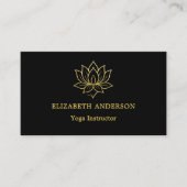 Black gold lotus flower Yoga Instructor Visitekaartje (Voorkant)