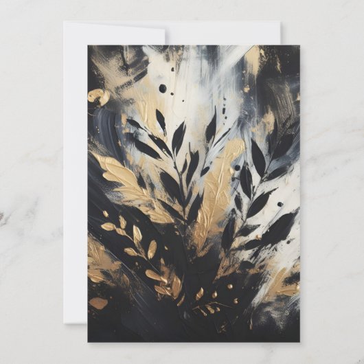 Black & Gold Love & Commitment Ceremony Kaart (Achterkant)