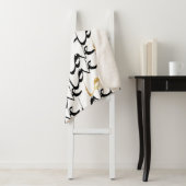 Black & Gold LOVE Pattern Sherpa Blanket Deken (In situ)