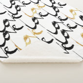 Black & Gold LOVE Pattern Sherpa Blanket Deken (3/4)