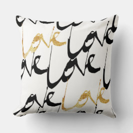 Black & Gold Love Sierkussen