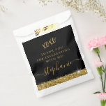 Black Gold Luxe XOXO Hartelijk dank Bedankzakje<br><div class="desc">Elegant zwarte en gouden partij bevoordeelt tassen met gouden glitterrand en verwart stofsproinkles op een zwarte achtergrond met de aangepaste tekst "xoxo dankjewel", perfect voor een moderne en christelijke verjaardag, bat mitzvah, Quinceañera, vrijgezellenfeest, baby shower, bachelorette party of afstuderen. Geef doopvonten, kleuren en lay-out uit om een pret en uniek...</div>