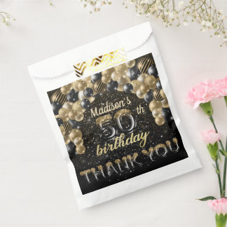 Black Gold Luxury 50th Birthday - persoonlijk Bedankzakje