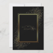Black Gold Luxury Afstuderen Invitation Kaart (Achterkant)