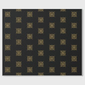 Black Gold Luxury Birthday Gift Wrap Luxureus Cadeaupapier (Vlak)