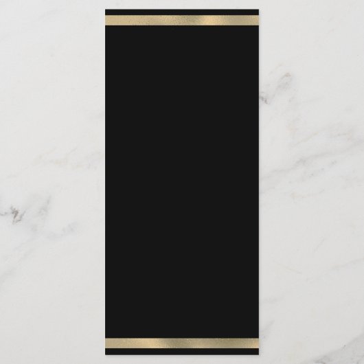 Black gold luxury glitter drips Wedding Menu (Achterkant)