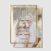 Black gold luxury glitter drips Wedding Vellum Uitnodigingen (Offset (Koppel))