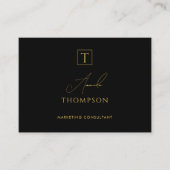 Black Gold Luxury Monogram Social Media QR Code Visitekaartje (Voorkant)