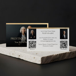 Black Gold Luxury Real Estate Agent Photo Luxe Visitekaartje