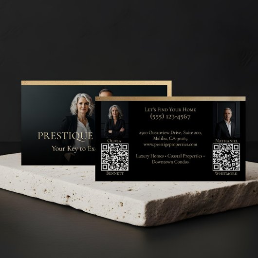 Black Gold Luxury Real Estate Agent Photo Luxe Visitekaartje