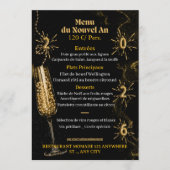 Black & Gold Luxury Sparkle Dinner Menu Template (Voorkant)