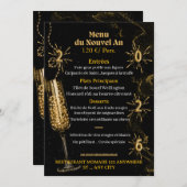 Black & Gold Luxury Sparkle Dinner Menu Template (Voorkant / Achterkant)