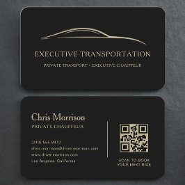 Black Gold Luxury Transport QR Code Visitekaartje