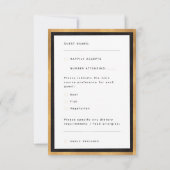 Black Gold Luxury Wedding RSVP Voedselallergieën (Achterkant)