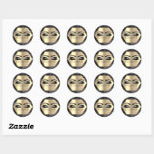 Black Gold Makeup Glitter Hexagonal Round Lashes Ronde Sticker (Vel)