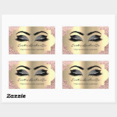 Black Gold Makeup Glitter Lashes Packaging Rechthoekige Sticker (Vel)