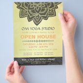 Black Gold Mandala YOGA Massage Therapy Open House Flyer (Hand)