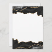 Black Gold Marble Agate Modern Rehearings Dinner i Kaart (Achterkant)