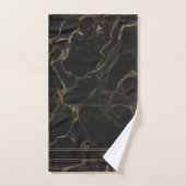 Black Gold Marble Agate Monogram Name Bad Handdoek (Handdoek)