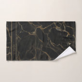 Black Gold Marble Agate Monogram Name Bad Handdoek (Handdoek)