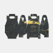 Black Gold Marble Art Deco Wedding Bedankdoosjes (Uitgevouwen)