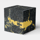 Black Gold Marble Art Deco Wedding Bedankdoosjes (Achterkant)