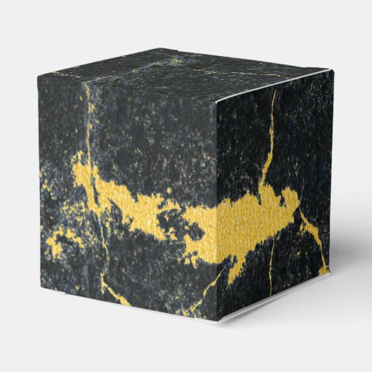 Black Gold Marble Art Deco Wedding Bedankdoosjes (Achterkant)