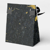 Black Gold Marble Art Deco Wedding Bedankdoosjes (Achterkant)