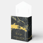 Black Gold Marble Art Deco Wedding Bedankdoosjes (Geopend)