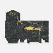 Black Gold Marble Art Deco Wedding Bedankdoosjes (Uitgevouwen)