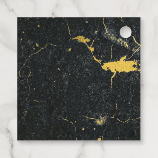 Black Gold Marble Art Deco Wedding Bedankjes Labels (Achterkant)