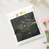 Black Gold Marble Art Deco Wedding Bedankzakje (Gezegeld)