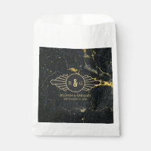 Black Gold Marble Art Deco Wedding