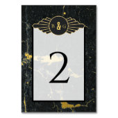 Black Gold Marble Art Deco Wedding Kaart (Achterkant)