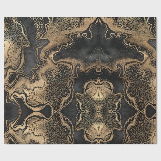 Black Gold Marble Cadeaupapier (Vlak)