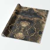 Black Gold Marble Cadeaupapier (Uitgerold)