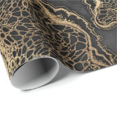 Black Gold Marble Cadeaupapier (Rol Hoek)