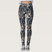Black Gold Marble Designer Leggings Vrouwen (Voorkant)