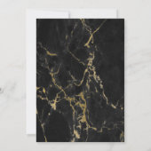 Black Gold Marble ELEGANT WEDDING Kaart (Achterkant)