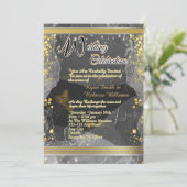 Black & Gold Marble Flat Card  (Staand voorkant)
