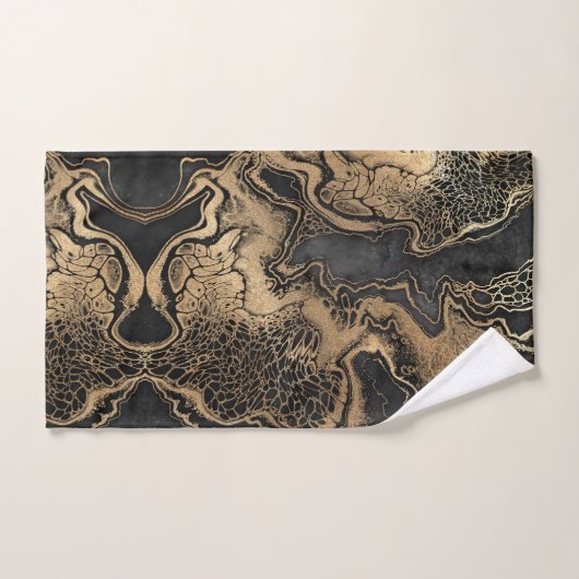 Black Gold Marble Handdoek (Handdoek)
