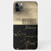 Black Gold Marble Luxury-naam Case-Mate iPhone Case (Achterkant)