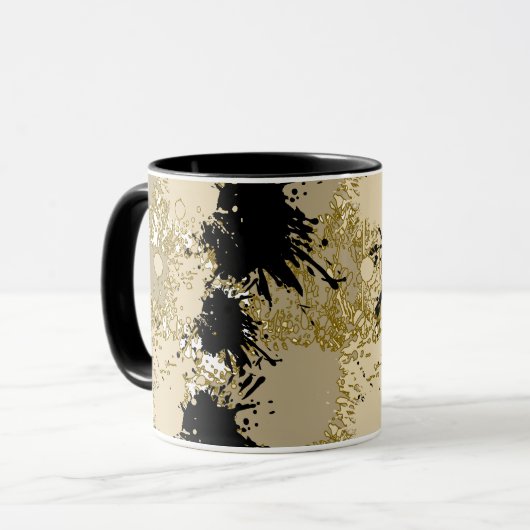 Black & Gold Marble Mug — Art in Every Sip Mok (Voorkant links)
