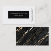 Black Gold Marble Pattern Elegant Visitekaartje (Voorkant / Achterkant)