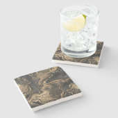 Black Gold Marble Stenen Onderzetter (Zijkant)