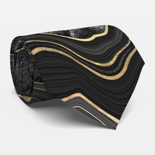 Black Gold Marble Stropdas (Opgerold)