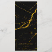 Black Gold Marble Wedding Menu (Achterkant)