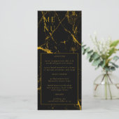 Black Gold Marble Wedding Menu (Staand voorkant)